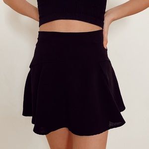 black flowy mini skirt